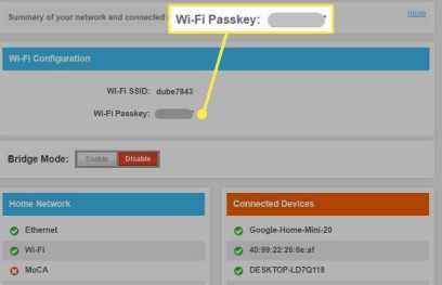 where can i find the network security key