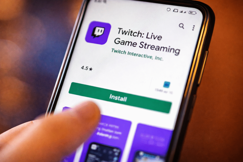 Twitch app on smartphone screen How to Make Money on Twitch Playing Games